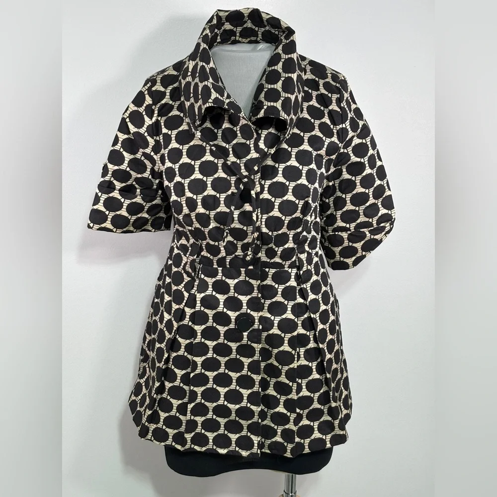 Forever 21 Black Team Jacket Size Small Buttoned And Strap Collar Multicolored - Picture 1 of 5